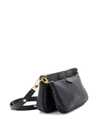 Pre-owned Louis Vuitton Multi Pochette Accessoires Monogram Empreinte Giant Crossbody Bag In Black