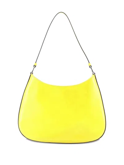 Pre-owned Prada Cleo Shoulder Bag Spazzolato Leather Medium Hobo Bag In Yellow