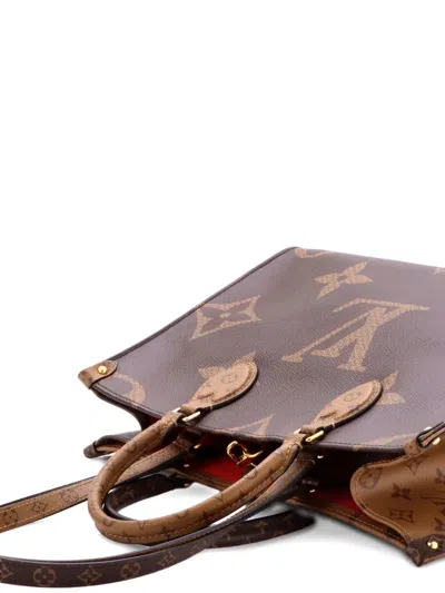 Pre-owned Louis Vuitton Onthego Reverse Monogram Giant Mm Tote Bag In Brown