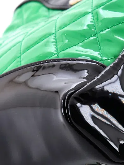 Pre-owned Chanel 31 Shopping Bag Quilted Patent Mini Tote Bag In Black