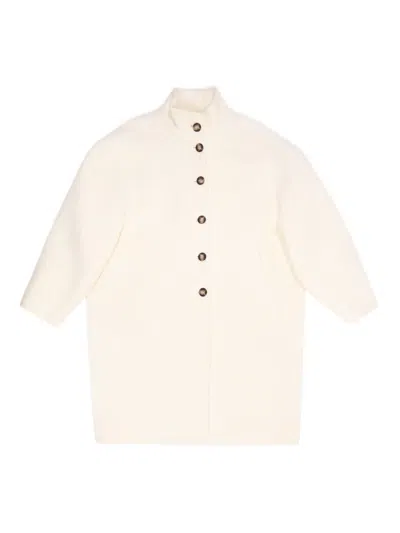 Bimba Y Lola Button-up Coat In Neutral