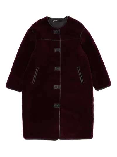 Bimba Y Lola Buttoned Trim Coat In Red