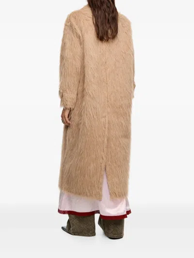 Bimba Y Lola Button Double-breasted Coat In Brown