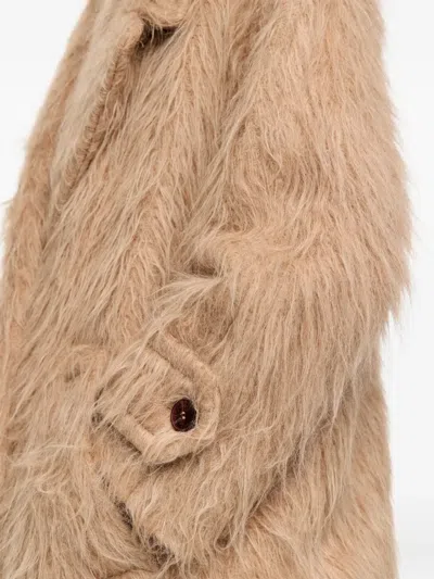 Bimba Y Lola Button Double-breasted Coat In Brown