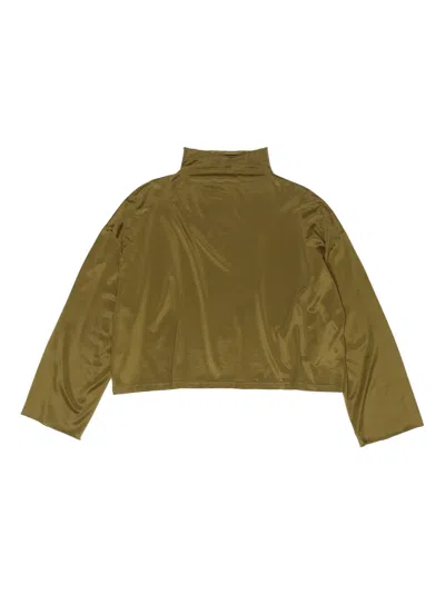Bimba Y Lola Mock-neck Long-sleeve Blouse In Green