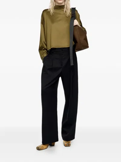 Bimba Y Lola Mock-neck Long-sleeve Blouse In Green
