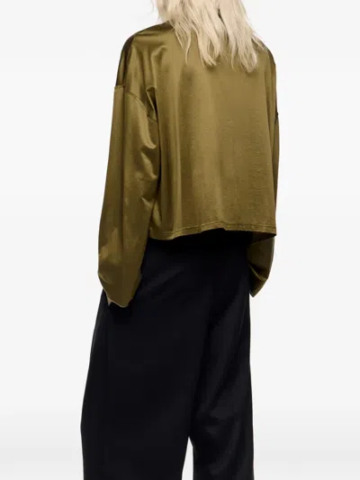 Bimba Y Lola Mock-neck Long-sleeve Blouse In Green