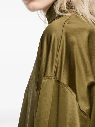 Bimba Y Lola Mock-neck Long-sleeve Blouse In Green