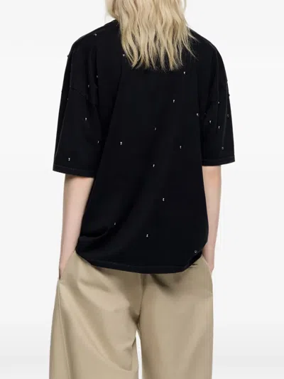 Bimba Y Lola Studded T-shirt In Black