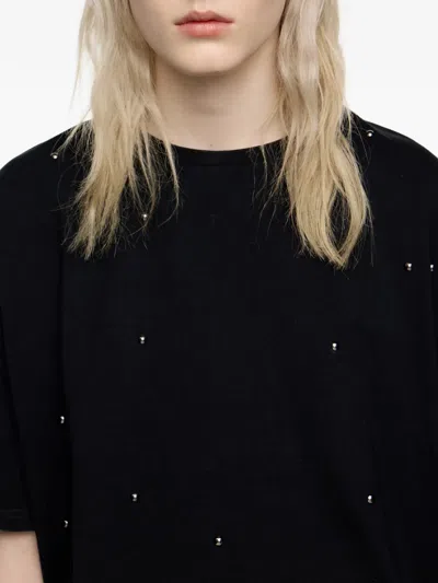 Bimba Y Lola Studded T-shirt In Black