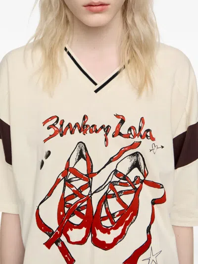 Bimba Y Lola Graphic V-neck T-shirt In Multi