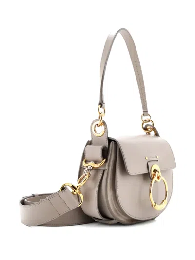 Pre-owned Chloé Tess Bag Leather Small Shoulder Bag In Gray