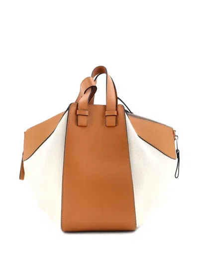 Pre-owned Loewe Ken Price Hammock Bag Printed Leather And Canvas Small Shoulder Bag In Brown