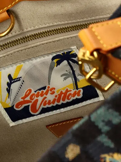 Pre-owned Louis Vuitton Shopping Limited Edition Damier Palm Tree Jaquard Canvas Mm Tote Bag