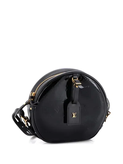 Pre-owned Louis Vuitton Boite Chapeau Souple Bag Monogram Vernis Mm Crossbody Bag In Black