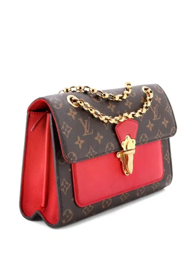 Pre-owned Louis Vuitton Victoire Handbag Monogram Canvas And Leather Shoulder Bag In Brown