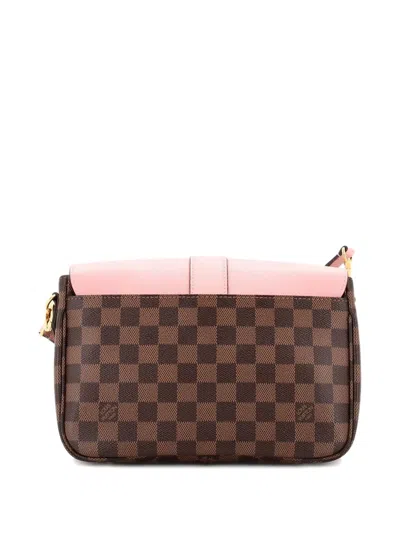 Pre-owned Louis Vuitton Clapton Handbag Damier And Leather Pm Crossbody Bag In Brown