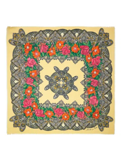 Bimba Y Lola Floral Lace Scarf In Multi