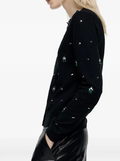 Bimba Y Lola Embellished Buttoned Cardigan In Black