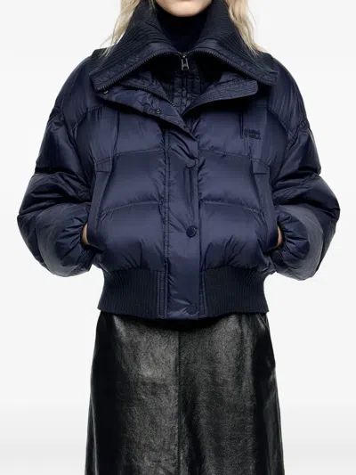 Bimba Y Lola Zip Quilted Jacket In Blue