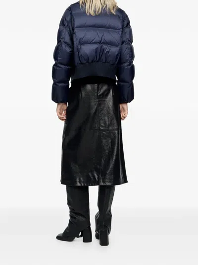 Bimba Y Lola Zip Quilted Jacket In Blue