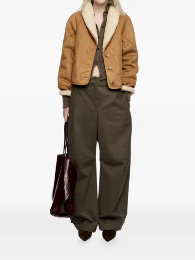 Bimba Y Lola Buttoned Jacket In Brown