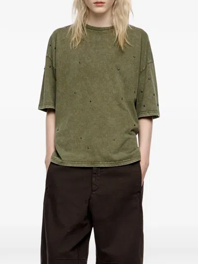 Bimba Y Lola Studded T-shirt In Gray