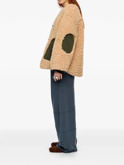 Bimba Y Lola Button-up Contrast-pocket Jacket In Neutral