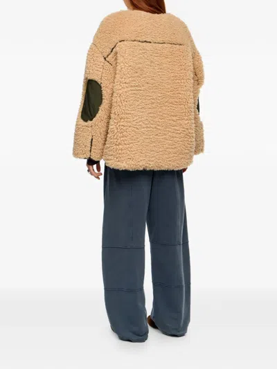 Bimba Y Lola Button-up Contrast-pocket Jacket In Neutral