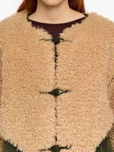 Bimba Y Lola Button-up Contrast-pocket Jacket In Neutral