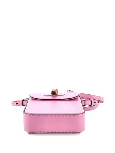 Pre-owned Gucci Bamboo Top Handle Backpack Leather Mini Shoulder Bag In Pink