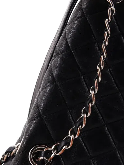 Pre-owned Chanel Urban Spirit Quilted Lambskin Large Backpack In Black