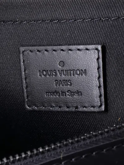 Pre-owned Louis Vuitton Pochette To-go Monogram Eclipse Canvas Mm Pouch In Black