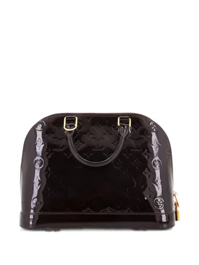 Pre-owned Louis Vuitton Alma Handbag Monogram Vernis Pm Satchel In Purple