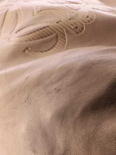 Pre-owned Loewe Aire Shoulder Bag Leather Hobo Bag In Gold