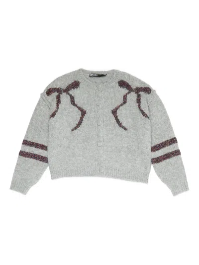 Bimba Y Lola Bow-detail Cardigan In White