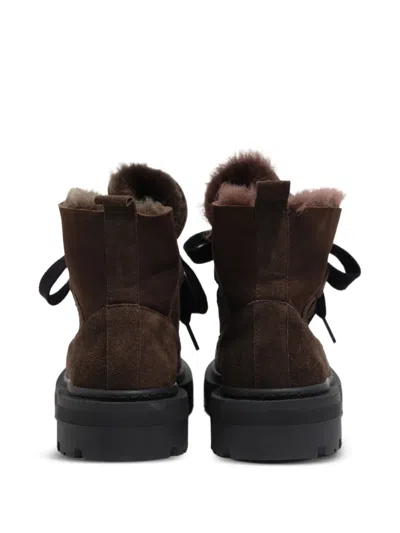 Bimba Y Lola 35mm Lace-up Leather Boots In Brown