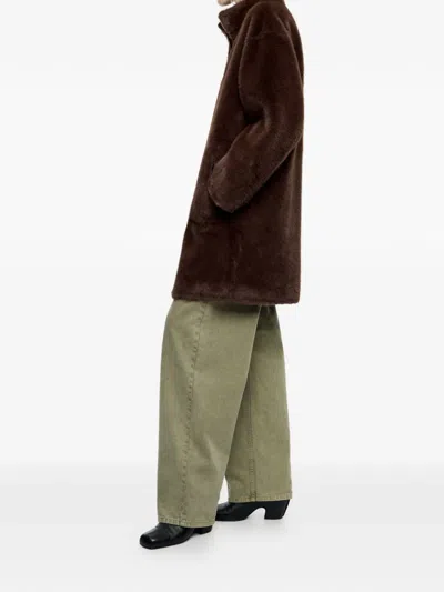 Bimba Y Lola Reversible Zip Coat In Brown