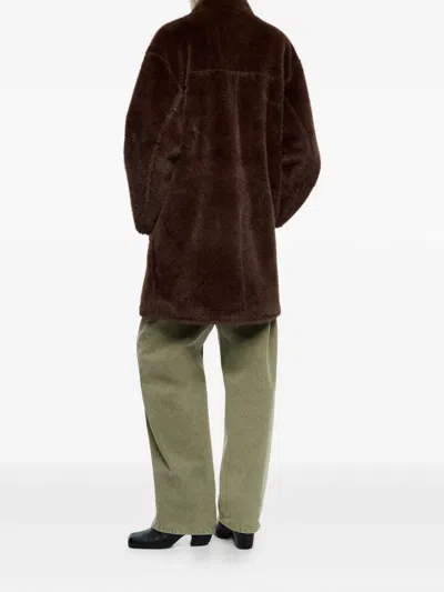 Bimba Y Lola Reversible Zip Coat In Brown