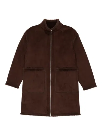 Bimba Y Lola Reversible Zip Coat In Brown
