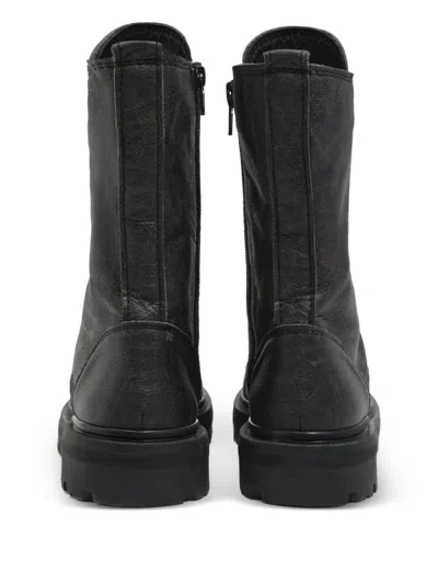 Bimba Y Lola 35mm Lace-up Zip Combat Boots In Black