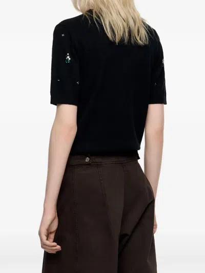 Bimba Y Lola Embellished Short-sleeve Top In Brown