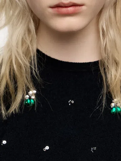 Bimba Y Lola Embellished Short-sleeve Top In Brown