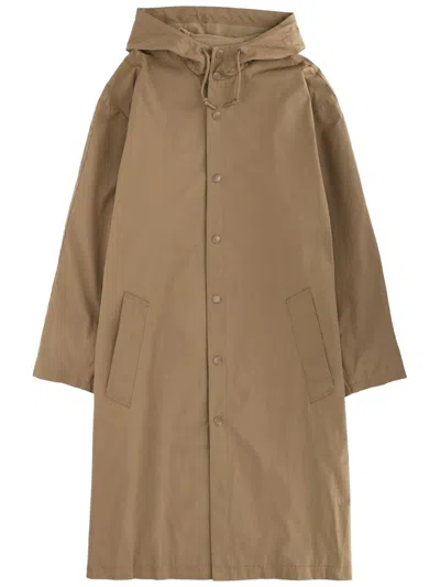 Apc A. P.c. Hooded Trench Coat In Brown