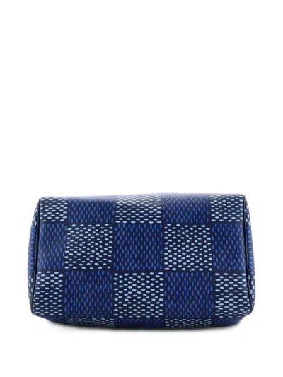 Pre-owned Louis Vuitton Speedy Bandouliere Bag Limited Edition Damier Heritage Canvas 25 Crossbody Bag In Blue