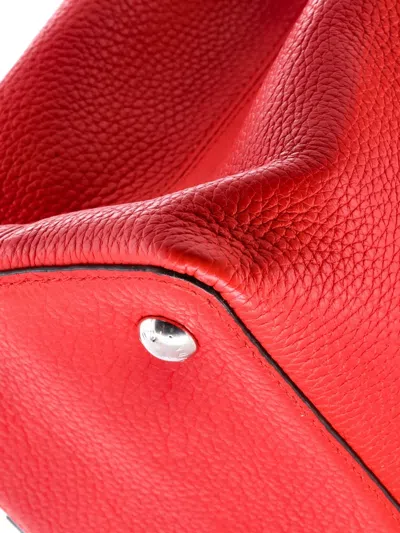 Pre-owned Louis Vuitton Capucines Bag Leather Mm Satchel In Red