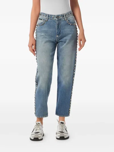 Philipp Plein Star Stud-detailing Jeans In Blue