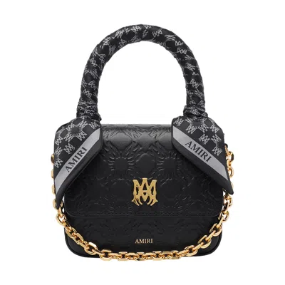 Amiri Micro Ma Quad Chain-strap Handbag In Black