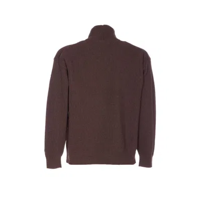 Auralee Fine Knit Turtleneck Long Sleeve Sweater In Brown