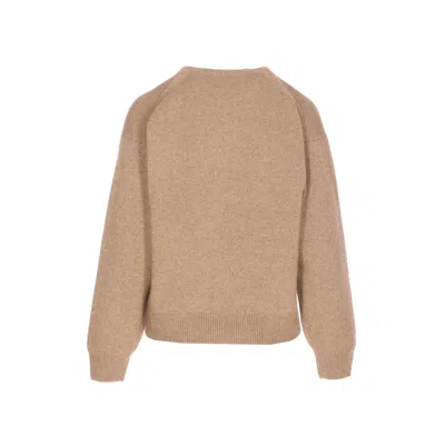 Auralee Cozy Baby Crewneck Sweater With Long Sleeves In Brown